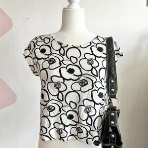 Tahari Floral 100% Linen Top, Classic Cottagecore Timeless Retro Medium‎ Boho